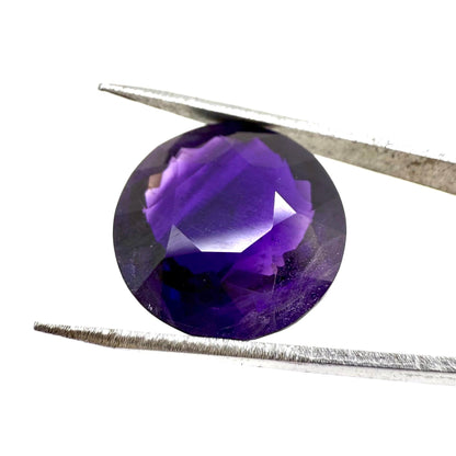 Dark Purple/Pink Hues Amethyst Round 8.49 Ct