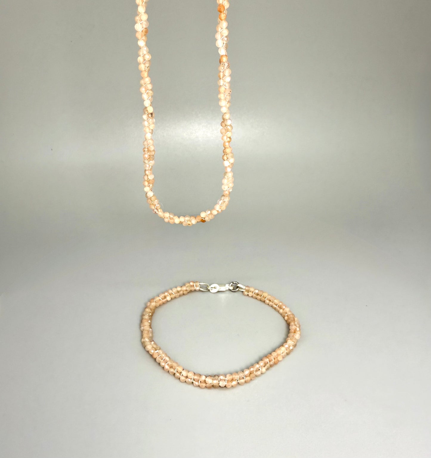 Fine Sunstone gemstone beads Necklace & Bracelet