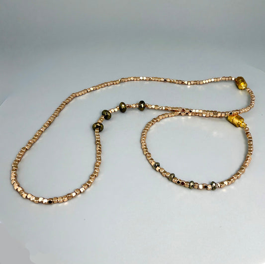 Fine natural Hematite gemstone beads necklace & bracelet
