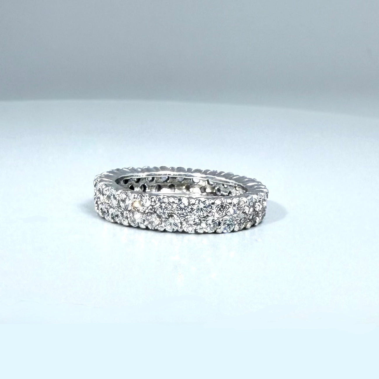 White gold plated silver ring cubic zirconia