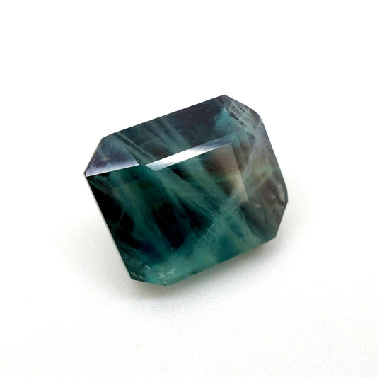 Huge  Bi-Color (Turquoise Hues, Blue) Fluorite Emerald Cut 45.96 Ct