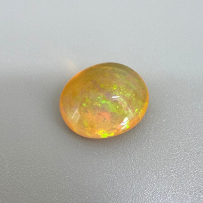 Multi-Color (Orange, Green, Yellow) ‘Play-of-Color’ Opal Cabochon 4.76 Ct