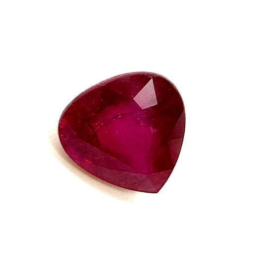 Pinkish Red Ruby Pear 2.01 Ct