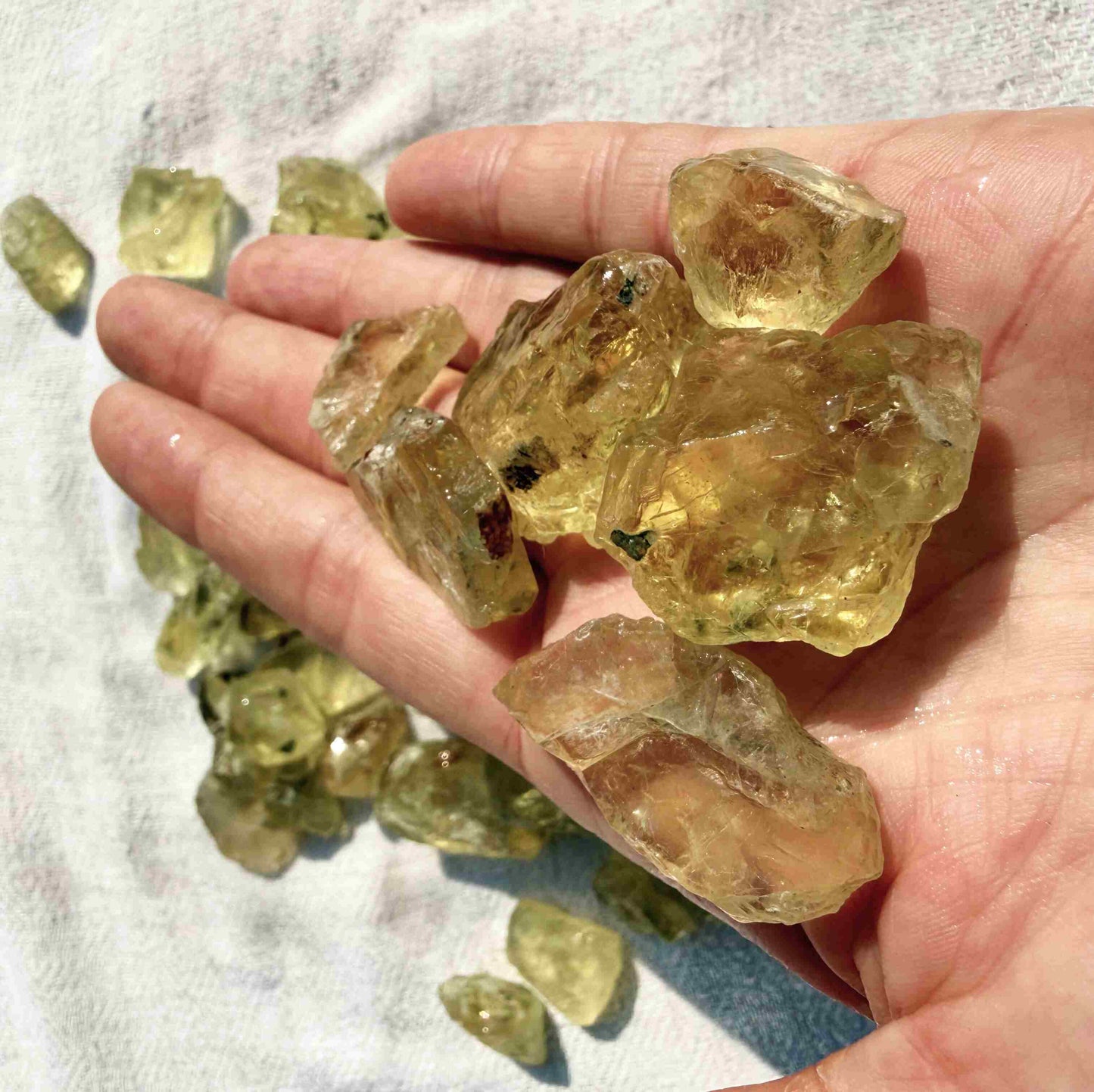 Natural lemon quartz rough stones sold as a lot, untreated yellow quartz in raw form