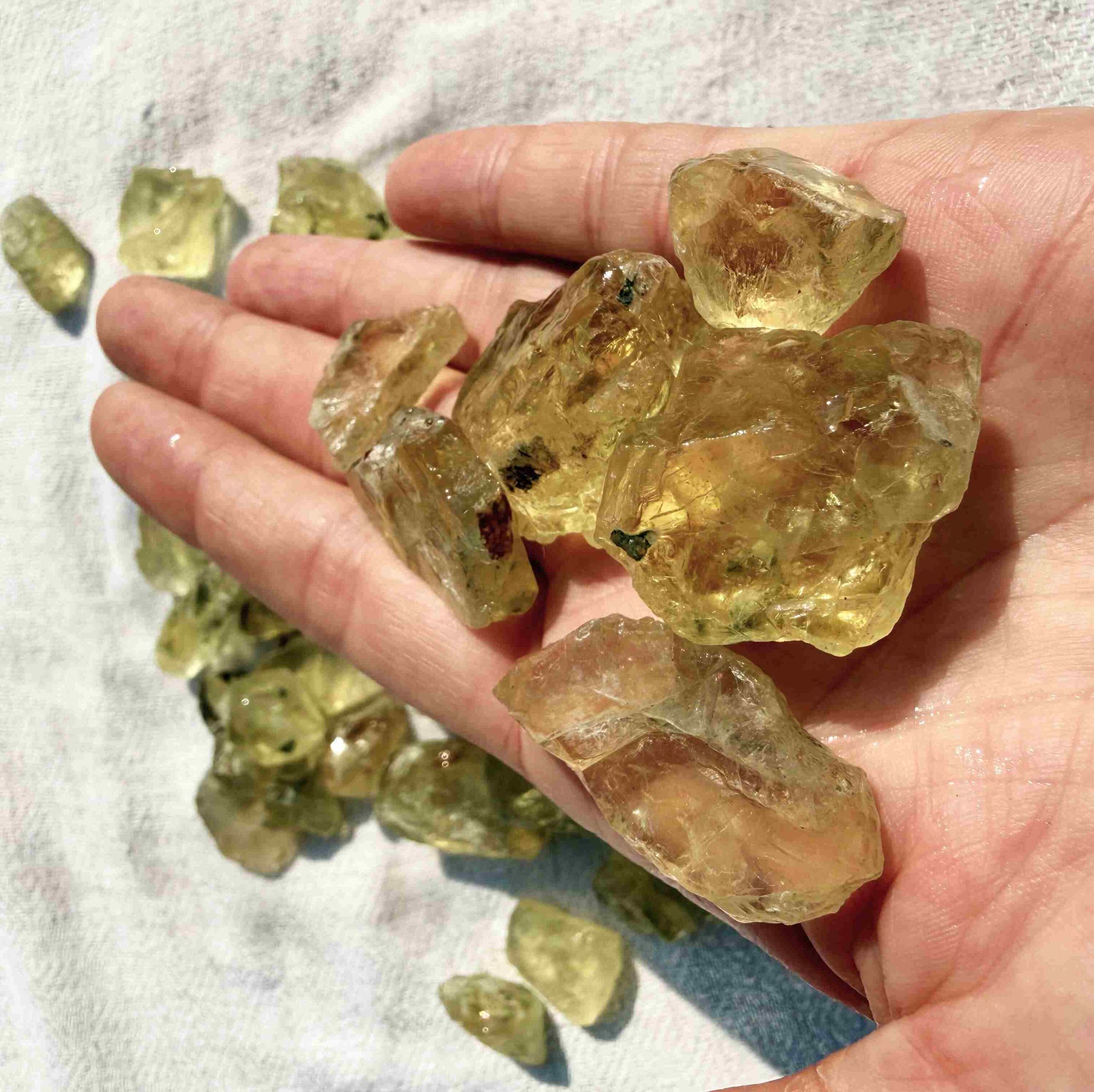 Natural lemon quartz rough stones sold as a lot, untreated yellow quartz in raw form