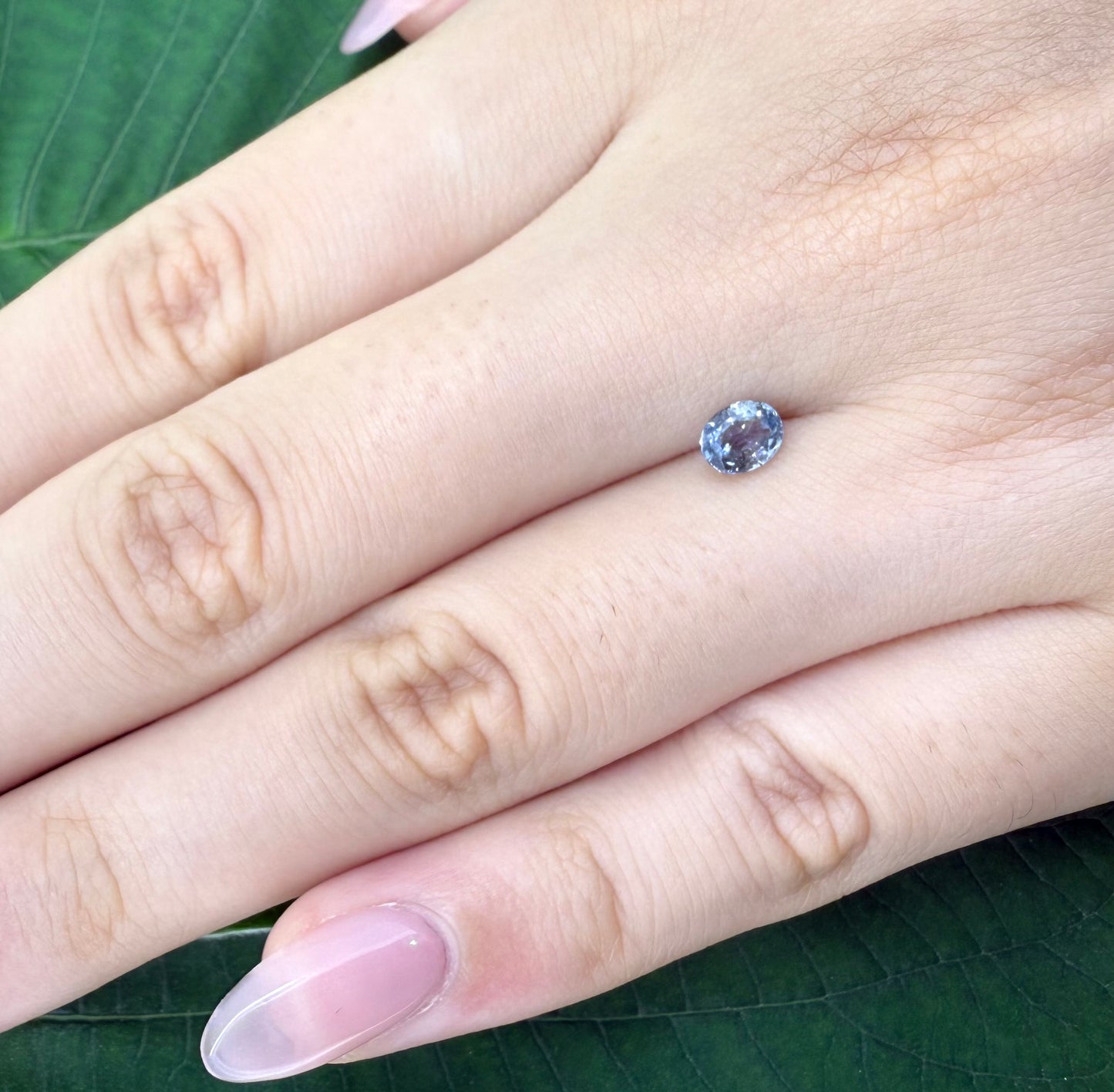 Pastel Blue Sapphire Oval 0.55 Ct