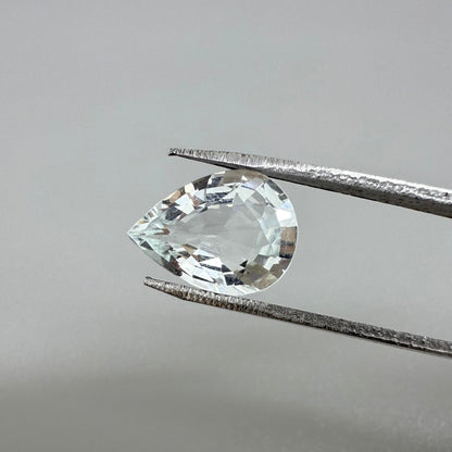 Very Pale Blue Aquamarine (almost White) Pear 1.81 Cts