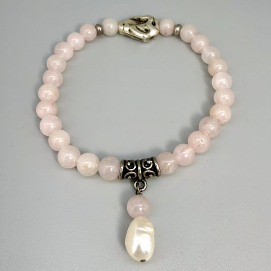 Rose Quartz Gemstone Bead Bracelet