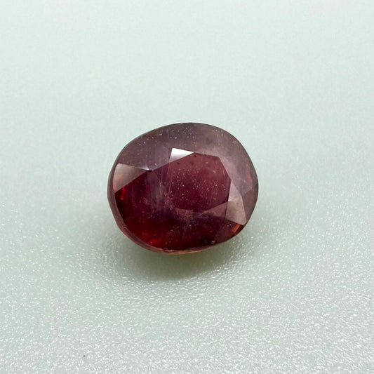 Pinkish Red Ruby Oval 6.3 Ct