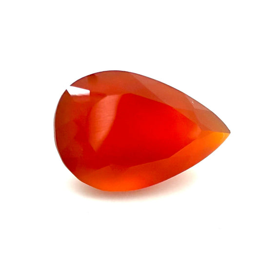 Fiery Orange Chalcedony Pear 5.6 Ct