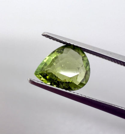 Yellowish Green Tourmaline Pear 1.18 Ct