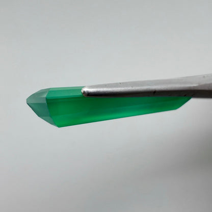 Bi-Color (Vibrant Green, White) Chalcedony Baguette 6.5 Ct
