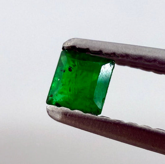 Small Vibrant Green Emerald Princess 0.1 Ct