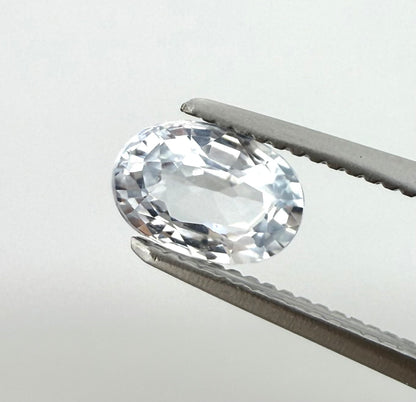 Bi-Color (Very Pale Blue White) Sapphire Oval 0.75 Ct