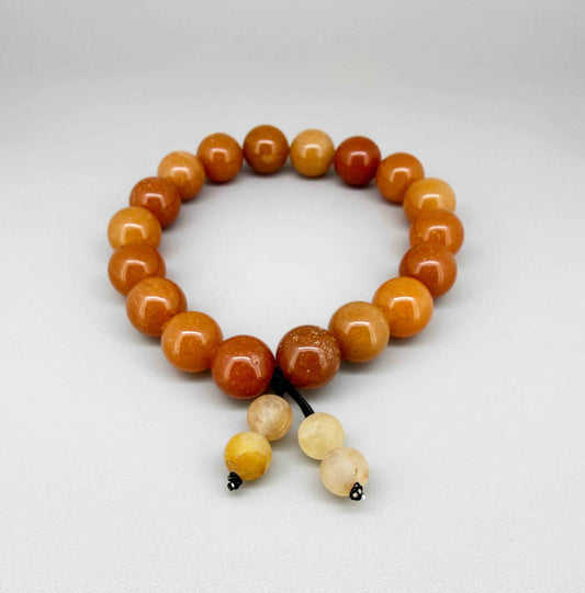 Aventurine mala bracelet made from natural aventurine beads, symbolizing optimism, opportunity, and emotional ease.