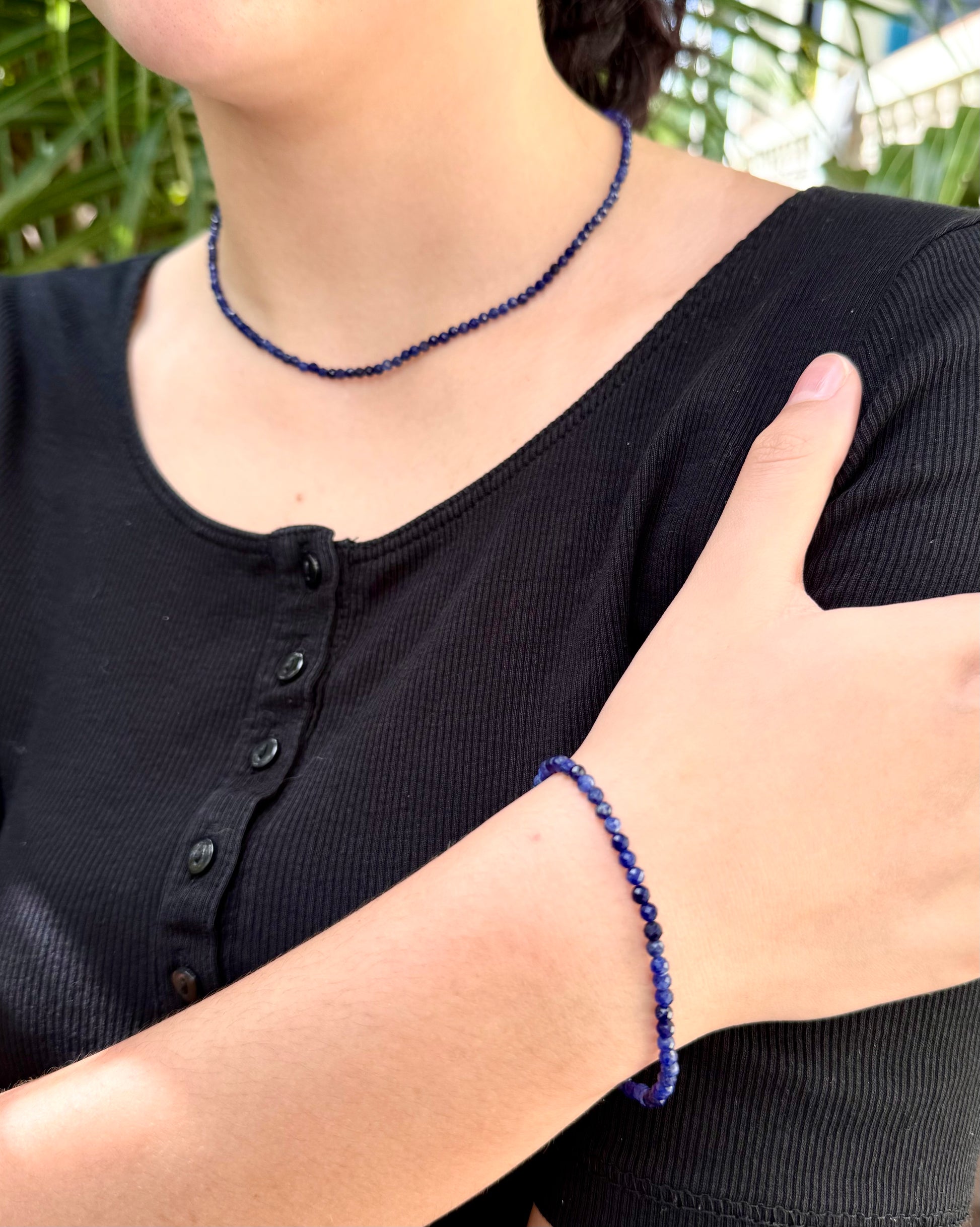 Fine Sodalite gemstone bead Necklace & Bracelet