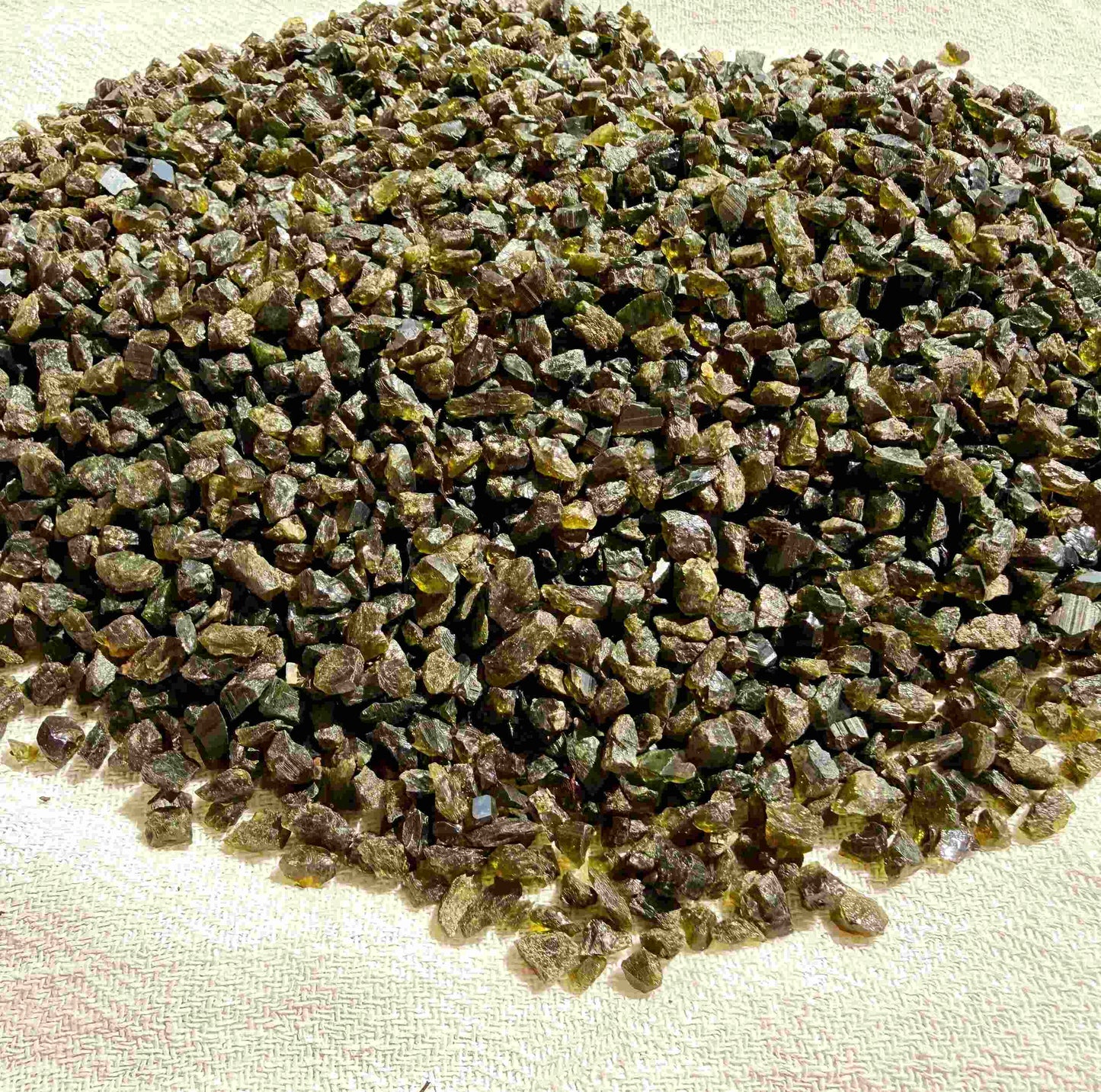 Natural green tourmaline rough stones sold as a lot, untreated tourmaline with green to yellowish-green tones