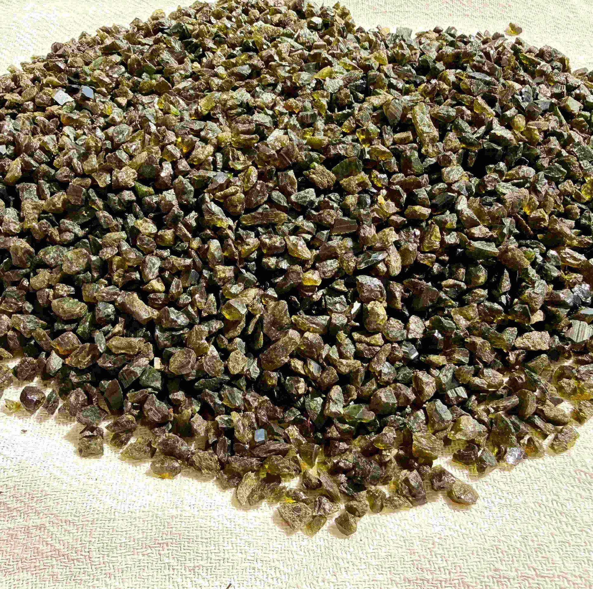 Natural green tourmaline rough stones sold as a lot, untreated tourmaline with green to yellowish-green tones