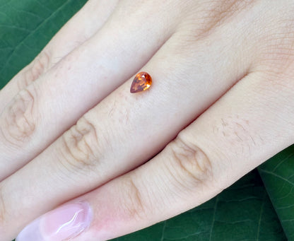 Fiery Orange Spessartine Pear 0.4 Ct