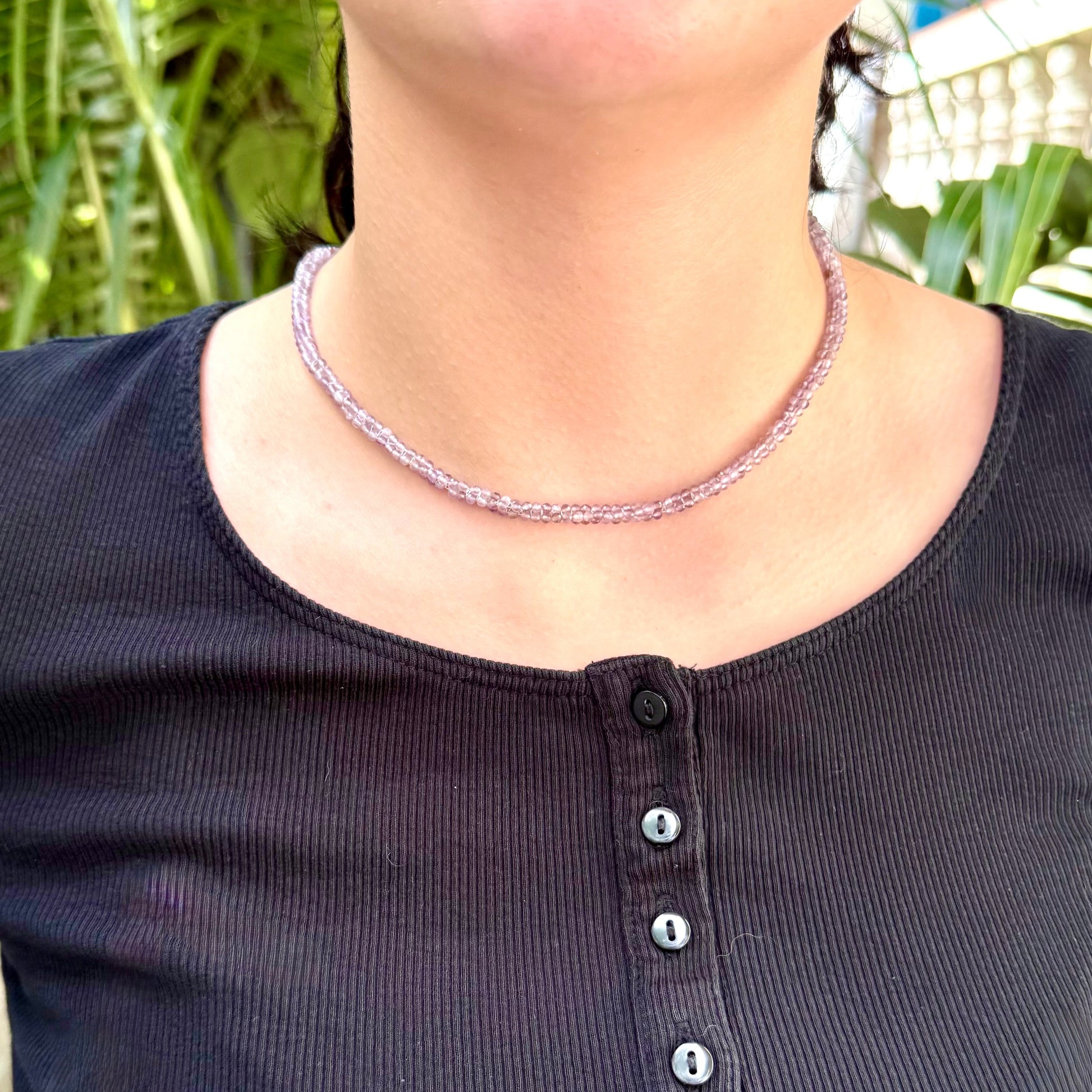 Fine Amethyst gemstone bead necklace
