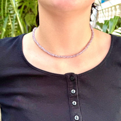 Fine Amethyst gemstone bead necklace