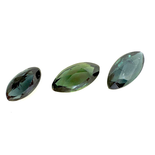 Bi-Color (Blue Green) Sapphire Set Marquise 1.23 Ct