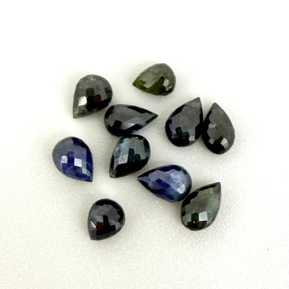 Dark Green and Blue Sapphire 6.26 Ct Lot Pineapple