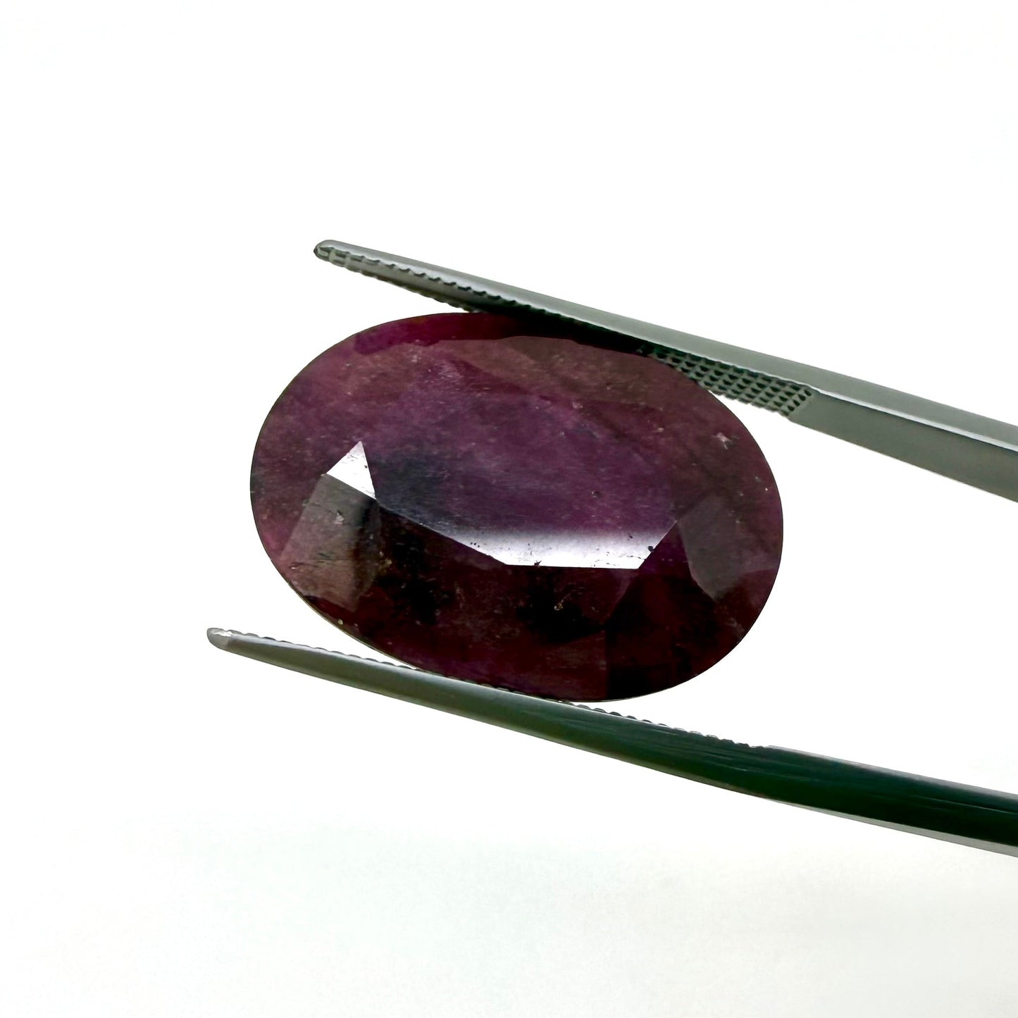 Big Dark Bordeaux Red Ruby Oval 21.8 Ct