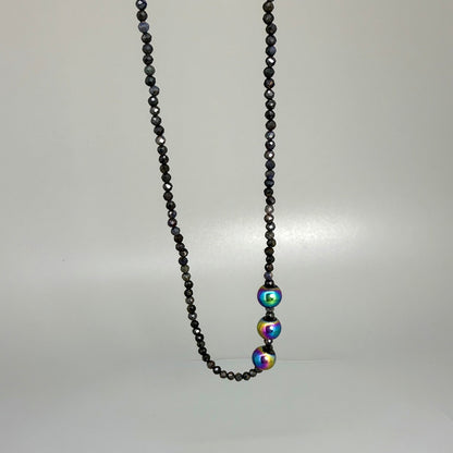 Fine Sapphire & Hematite gemstone bead Necklace