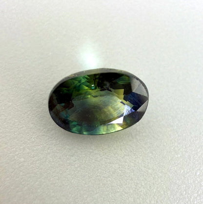 Bi-Color (Green Blue) Sapphire Oval 0.69 Ct