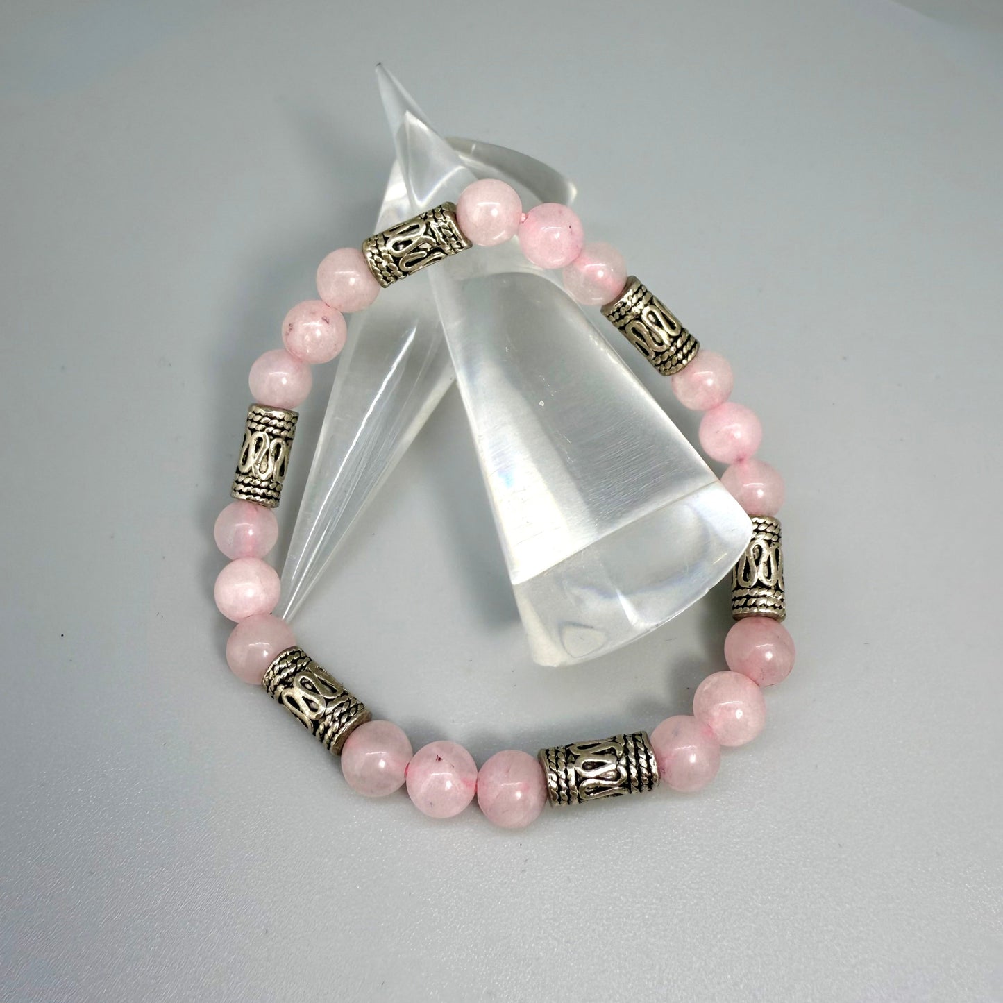 Rose Quartz Gemstone Bead Bracelet