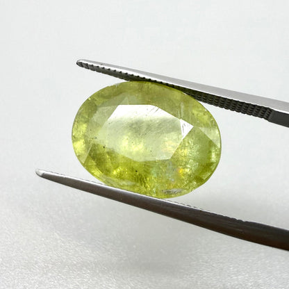 Green-Yellow Sphene Oval 8.93 Ct