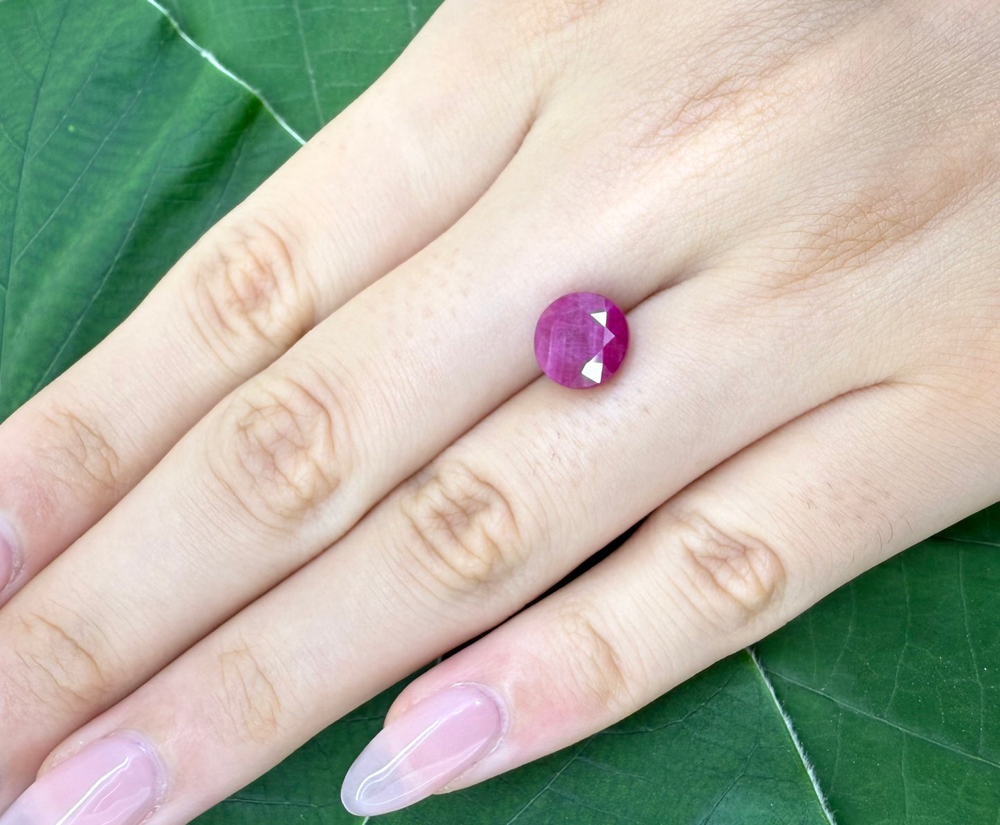 Pinkish Red Ruby Round 3.11 Ct