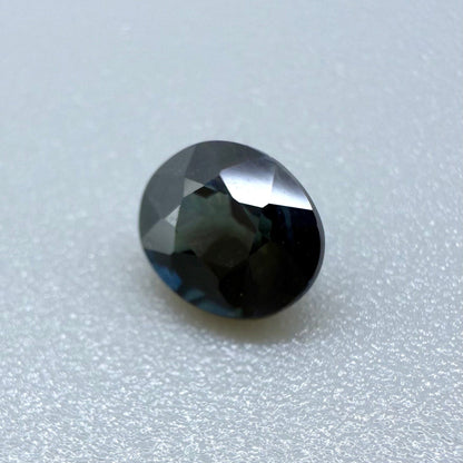 Blue with Green Sapphire Oval 0.96 Ct
