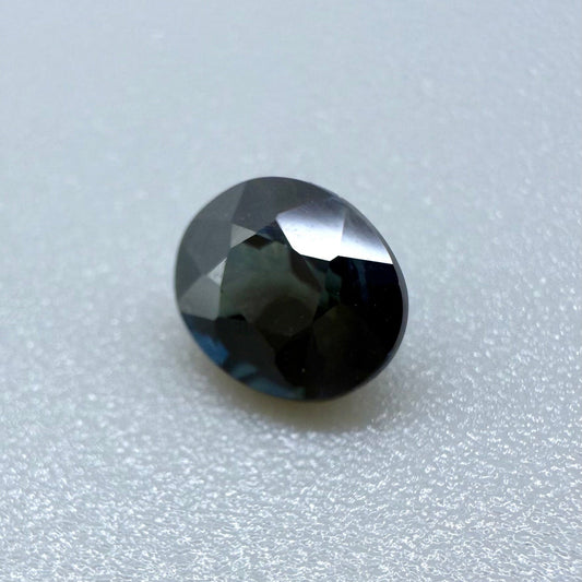 Blue with Green Sapphire Oval 0.96 Ct