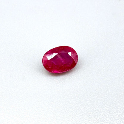 1.7 ct natural pink-red Songea ruby, oval cut.