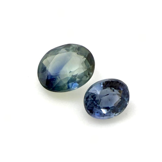 Bi-Color (Blue Green) Sapphire Set 0.7 Ct