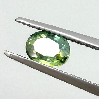 Bi-Color (Green Blue) Sapphire Oval 0.69 Ct