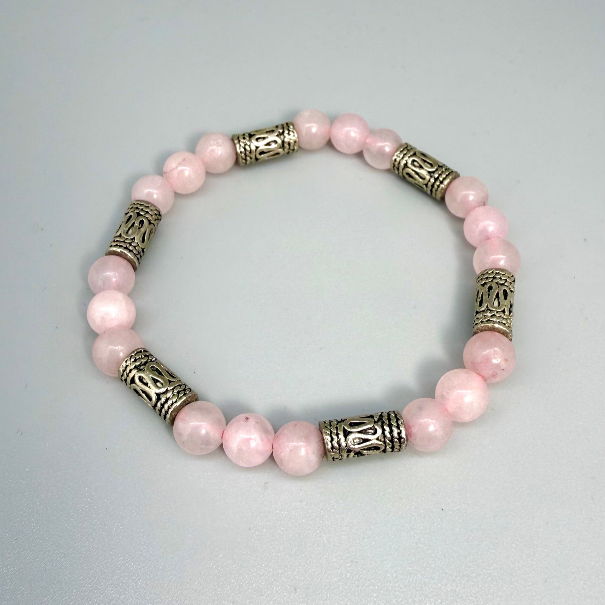 Rose Quartz Gemstone Bead Bracelet