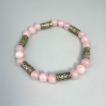 Rose Quartz Gemstone Bead Bracelet