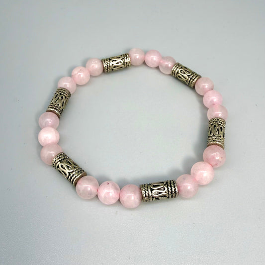 Rose Quartz Gemstone Bead Bracelet