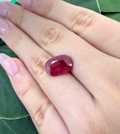 Rusty Red Ruby Cushion 5.74 Ct