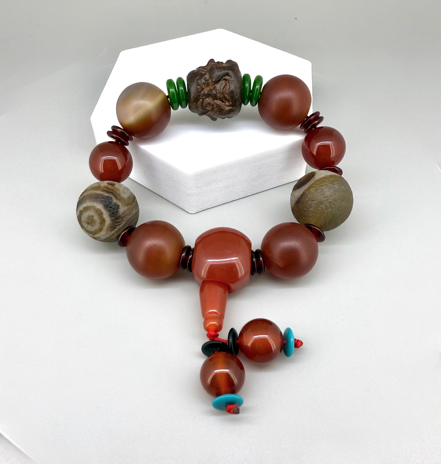 Agate & Carnelian Beaded Bracelet