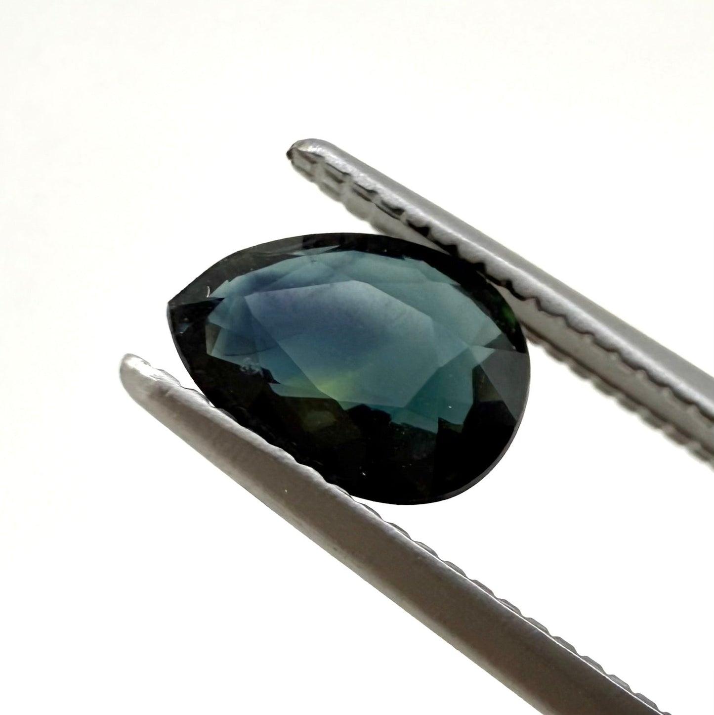 Bi-Color (Blue Hues Green) Sapphire Pear 0.87 Ct