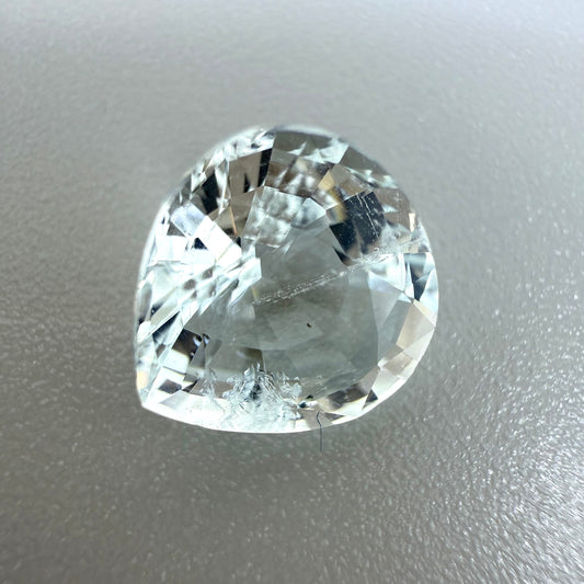Very Pale Turquoise (almost White) Aquamarine Pear 1.9 Ct