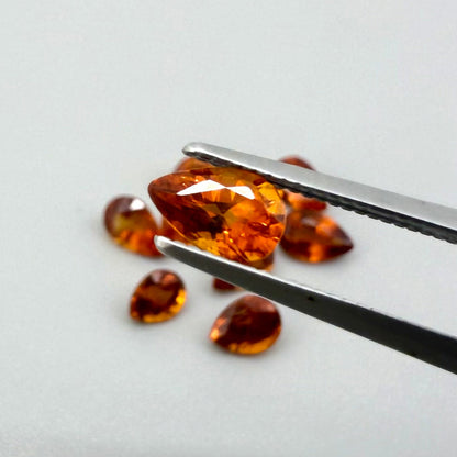 Fiery Orange Spessartine Lot Pear 4.25 Ct