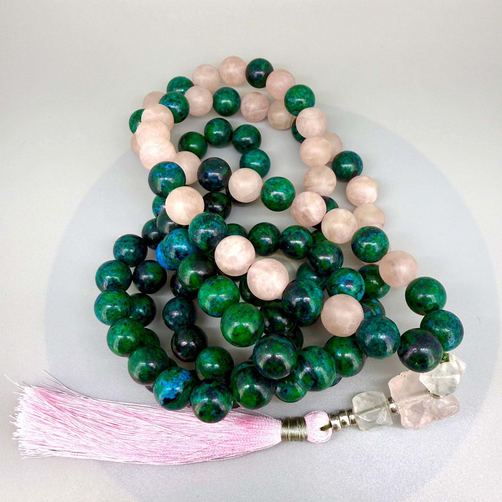 Chysocolla-Rose-Quartz Mala