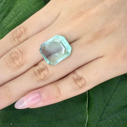 Pastel Turquoise Fluorite Emerald cut 17.9 Ct