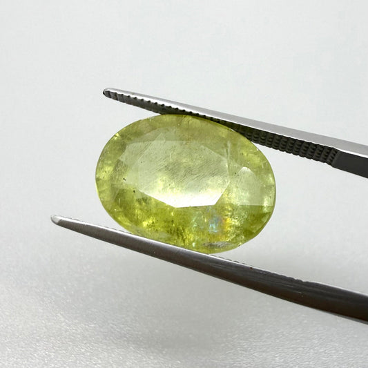 Green-Yellow Sphene Oval 8.93 Ct