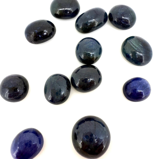 Dark Blue Sapphire Lot Cabochon 98 Ct